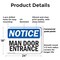 Signmission Man Door Entrance, 24 in W x Rectangle, Plastic OS-2PACK-NS-P-1824-L-14133 - alternate 7